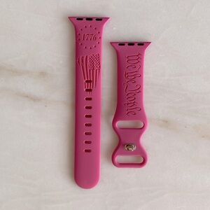 Custom Laser Apple Watch Band Pink 41MM Size M/L “We the People”